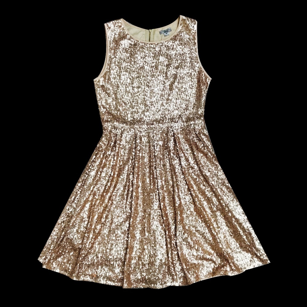 All-Sequin Gold Dress